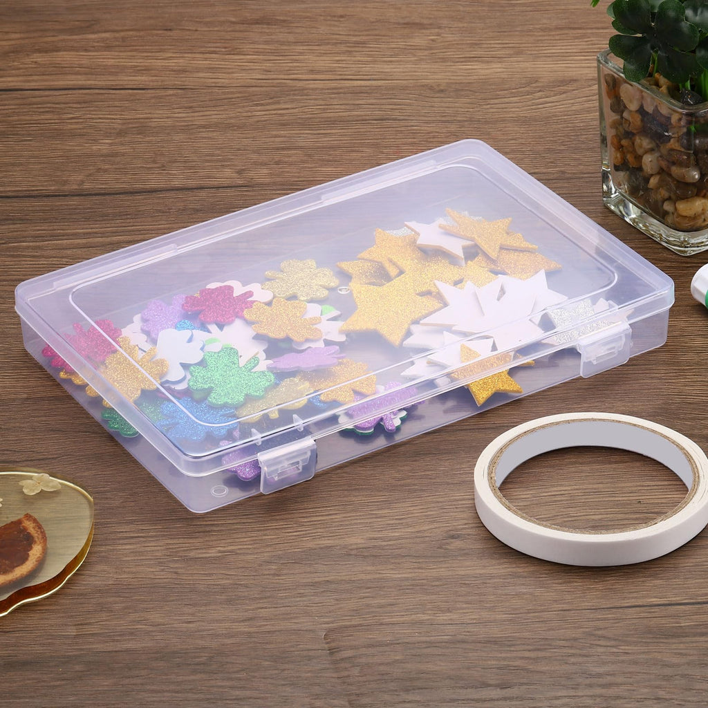 PATIKIL 9x6x1.2inch Clear Storage Box with Hinged Lid, 12Pack Plastic Stackable Rectangle Organizer Container for Beads Jewelry Small Items Art Craft - image 5