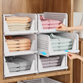 SNSLXH 5 Pack Wardrobe Storage Organiser | Stackable Plastic Closet Drawers