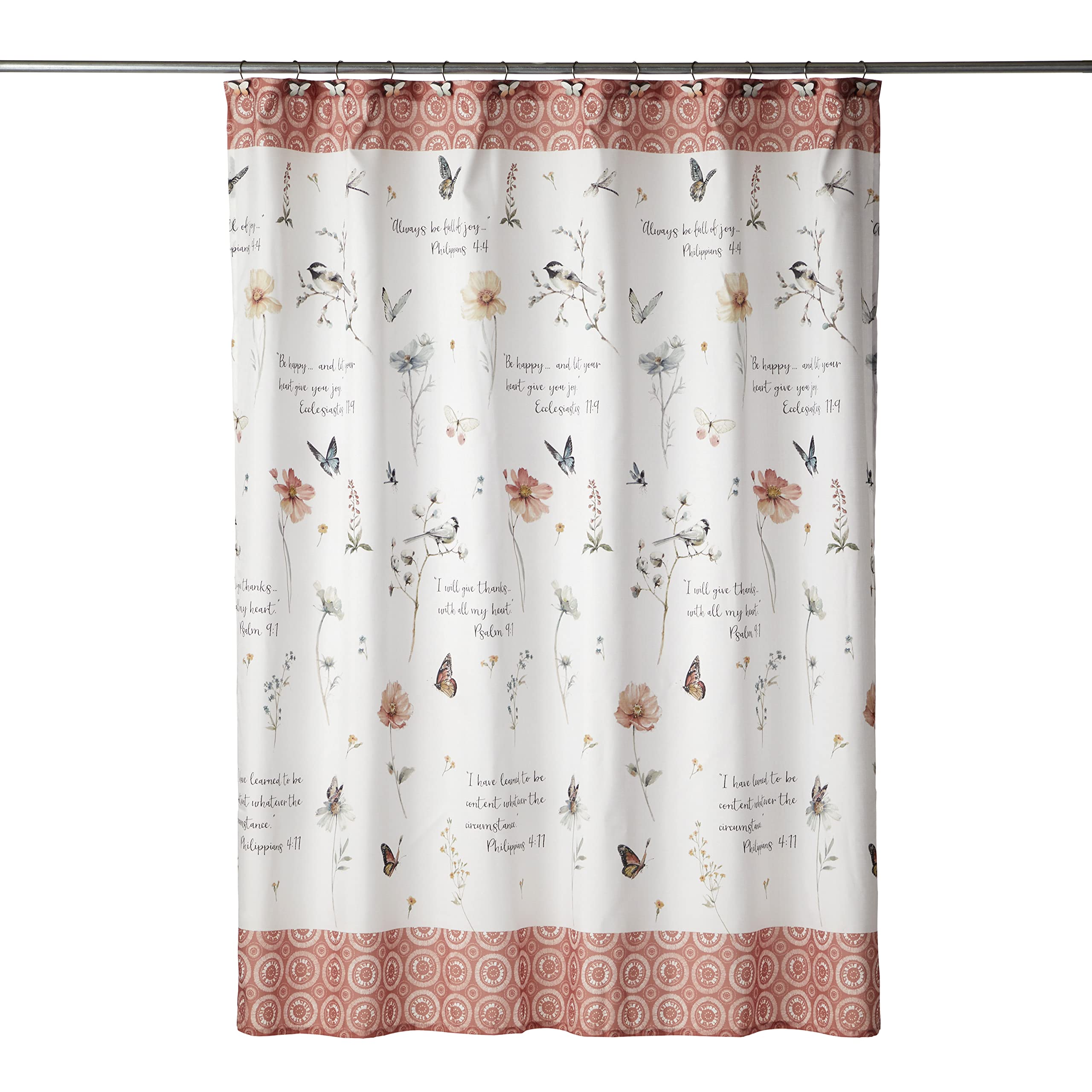 SKL Home Faithful Flowers Shower Curtain | Washable Polyester - Multi