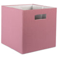 DII Hard Sided Collapsible Fabric Storage Container for Nursery, Offices, & Home Organization, 13x13x13" - Solid Rose