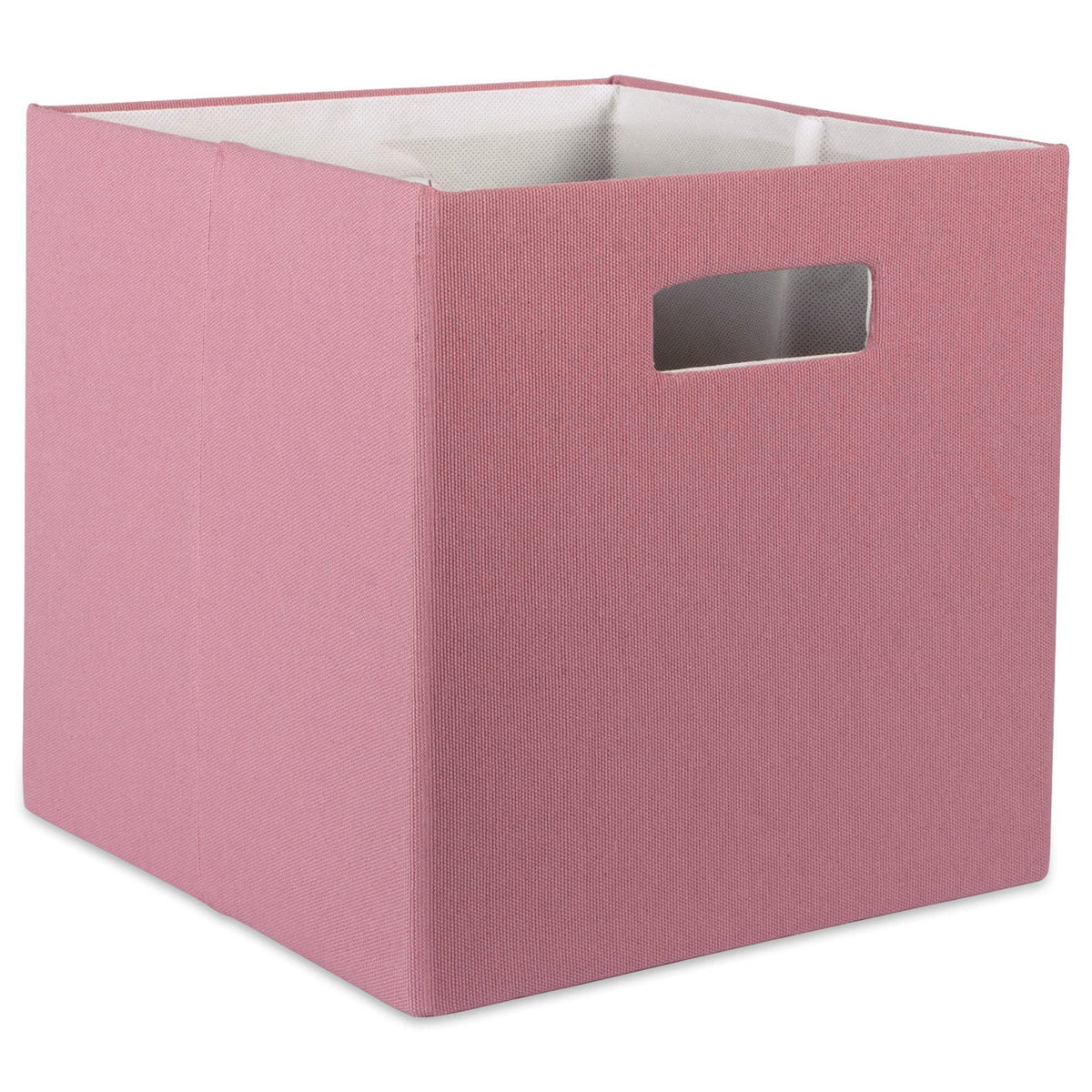 DII Hard Sided Collapsible Fabric Storage Container for Nursery, Offices, & Home Organization, 13x13x13" - Solid Rose