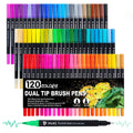 K.CINE 120 Dual Tip Colouring Pens | Fine & Brush Tip Art Markers for Adults