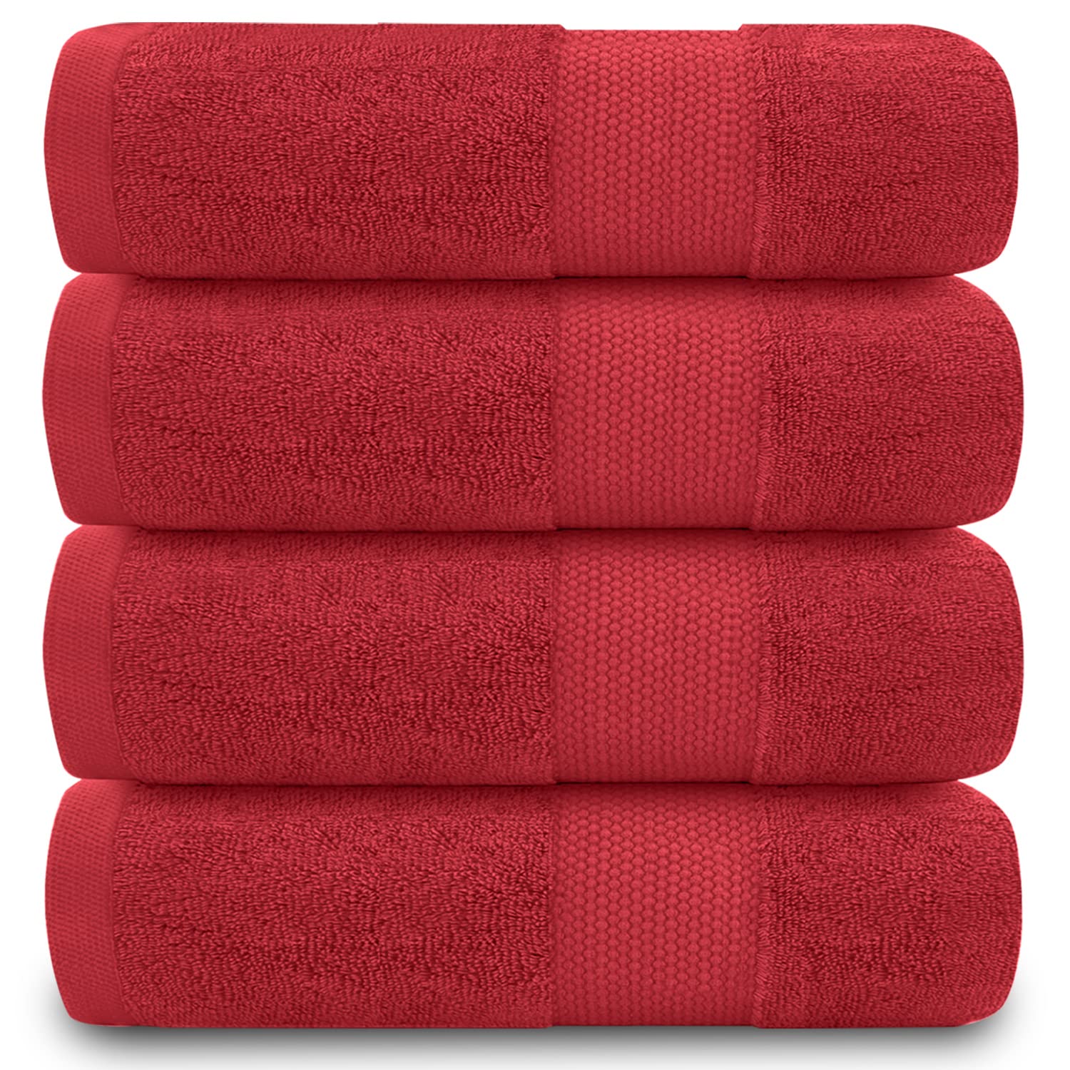 GC Gaveno Cavailia Miami 700 GSM Cotton Hand Towels, Wine - 4 Pack