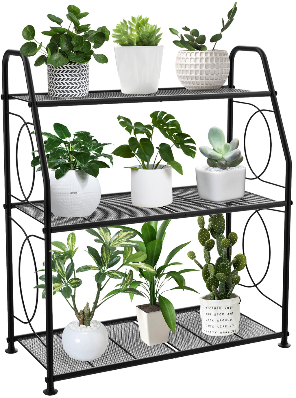 VyGrow 3-Tier Metal Plant Stand – Heavy Duty Indoor & Outdoor Rack