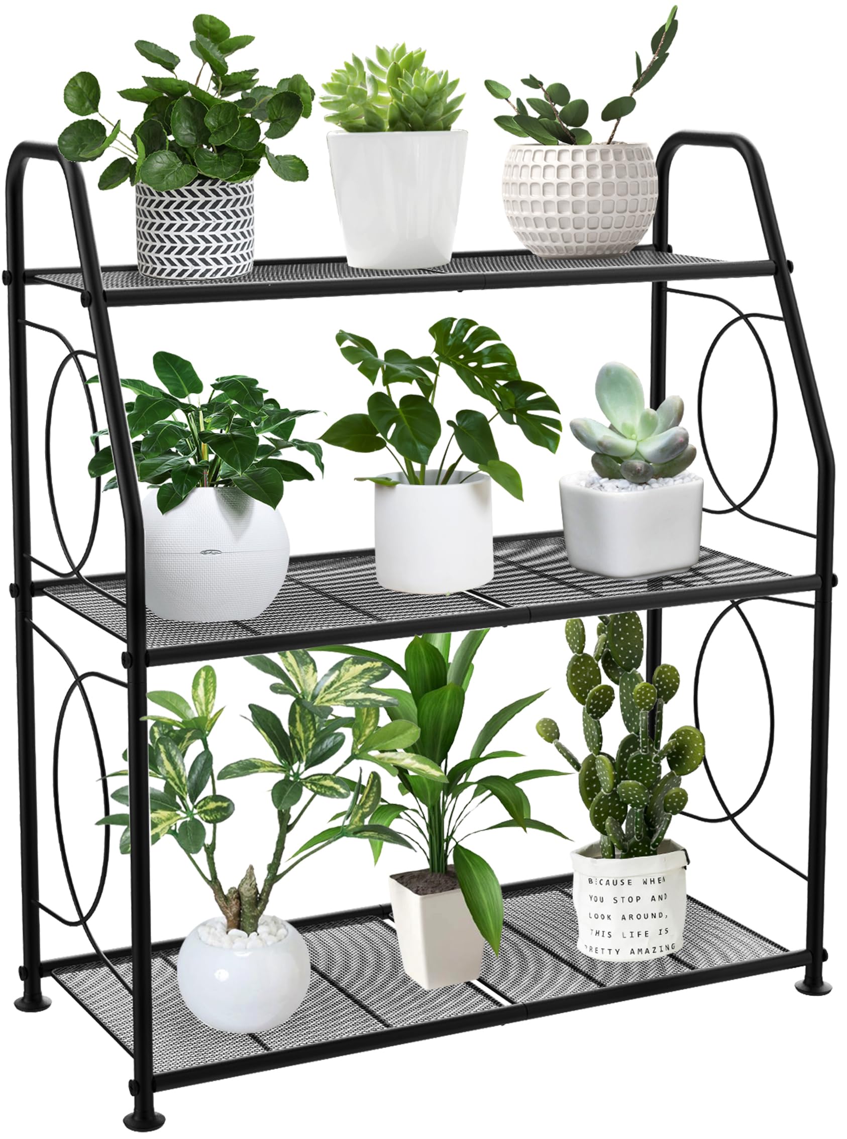 VyGrow 3-Tier Metal Plant Stand – Heavy Duty Indoor & Outdoor Rack
