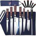 SYOKAMI 9-Piece Japanese Chef Knife Set | High Carbon Steel with Roll Bag