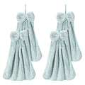 sourcing map 4Pcs Bow Hand Towels with Hanging Loop, 14.2" x 11.8" Soft Coral Fleece Microfiber Bowknot Hanging Hand Dry Towels Quick Dry and - image 1