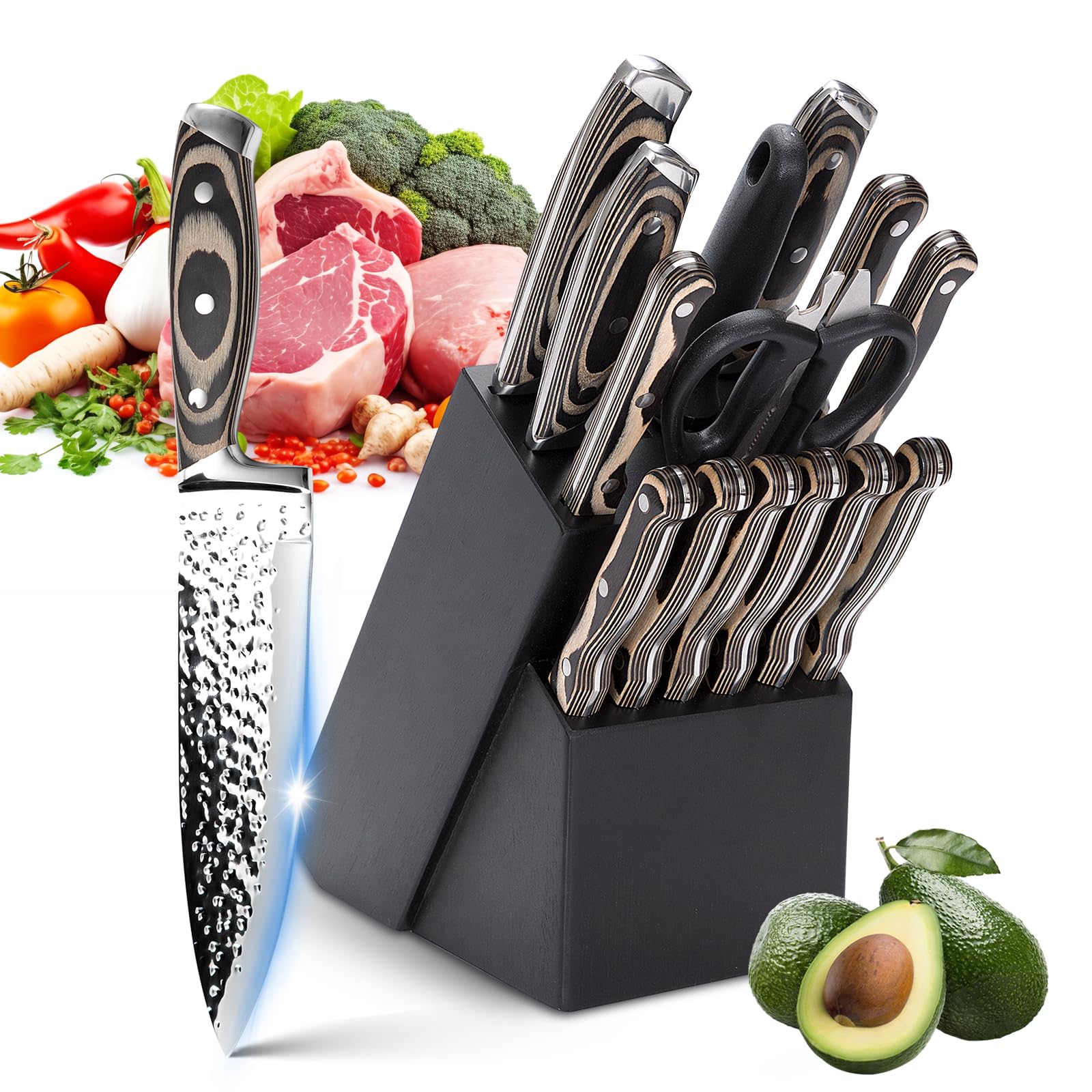 Jolof Store 15-Piece Kitchen Knife Set | High Carbon Stainless Steel