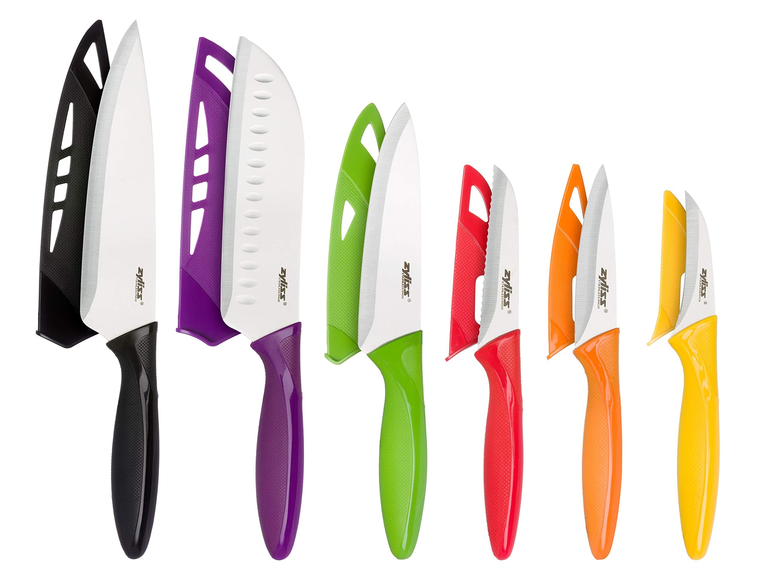 Zyliss 6 Piece Kitchen Knife Set – Japanese Stainless Steel – Multicolour