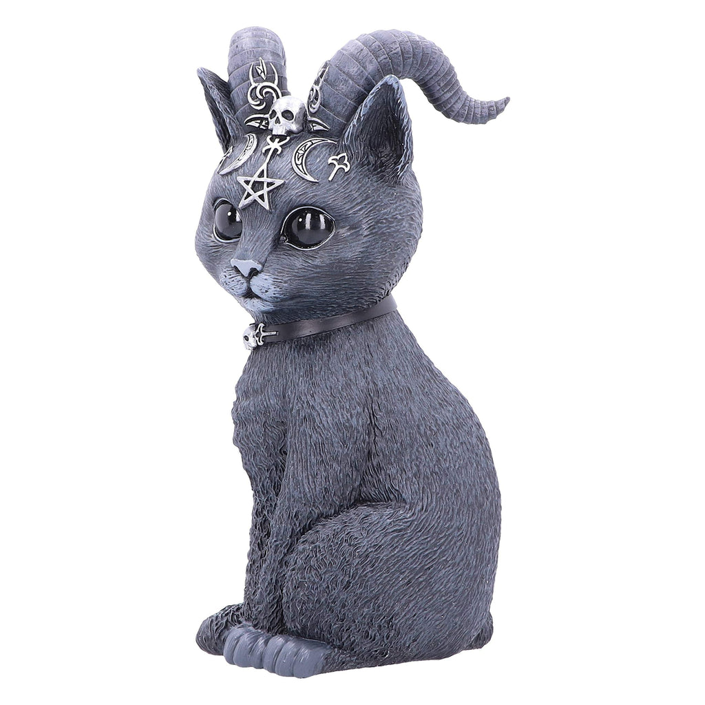 Nemesis Now Pawzuph Horned Occult Cat Figurine – Black Resin, 26.5cm