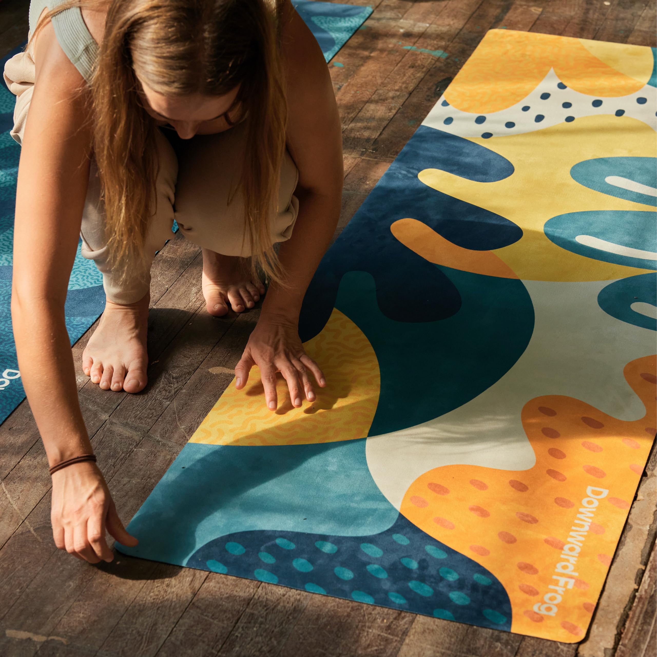 Jolof Store Printed Yoga Mat – Eco Natural Rubber Travel Mat for Hot Yoga