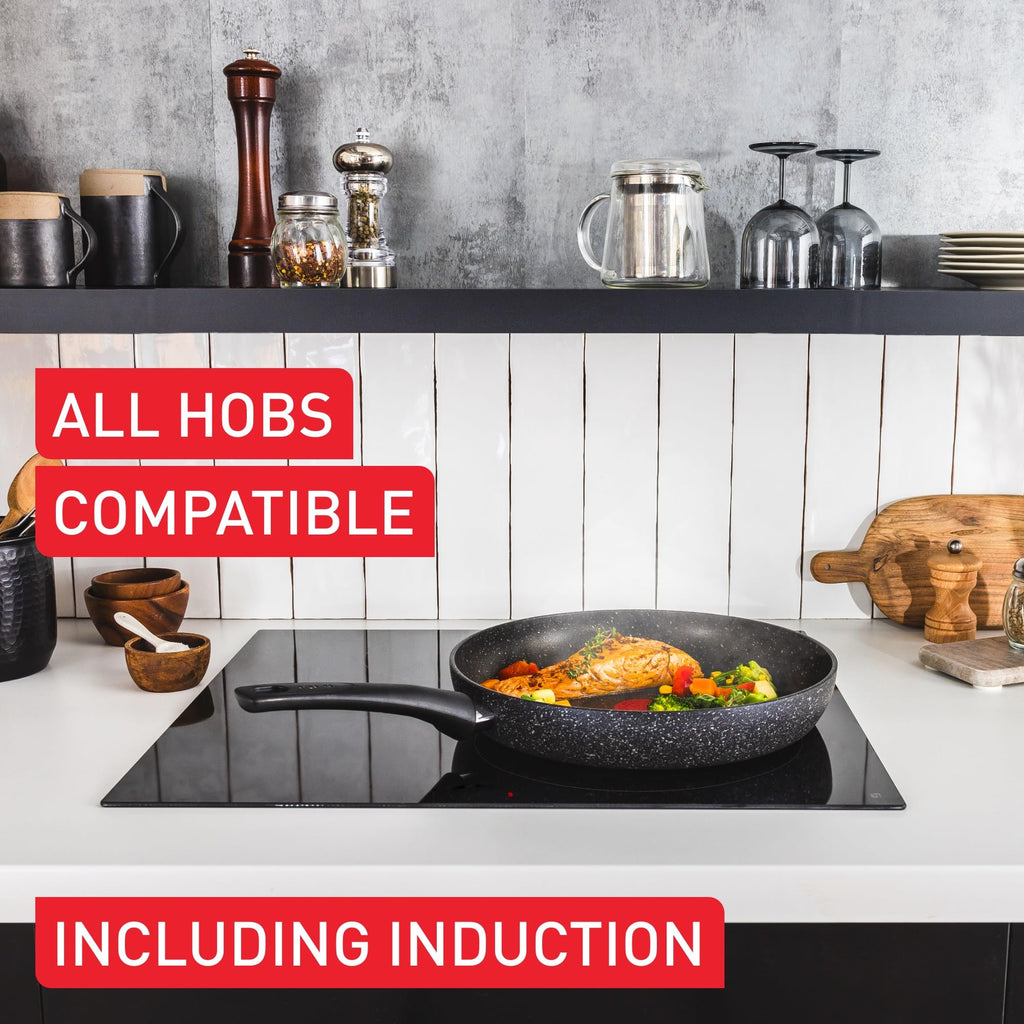 Tefal Titanium Stone Non-Stick Sautepan with Lid – 26cm Induction Pan