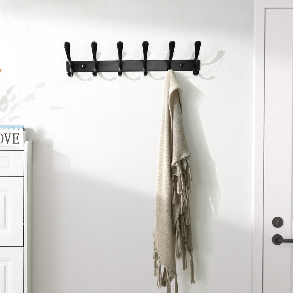 SKOLOO Coat Rack Wall Mounted - 6 Hooks, Heavy Duty, Stainless Steel, Metal Wall Coat Hanger, Sturdy Wall Hooks for Hanging Coat, Jacket, Clothes - image 5