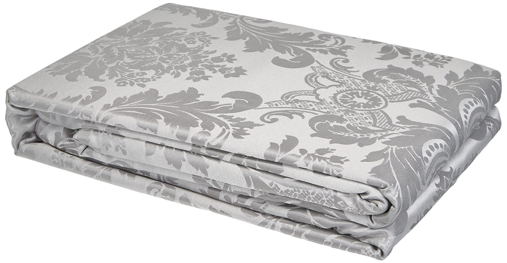 Catherine Lansfield Damask Jacquard Super King Duvet Cover Set - Silver