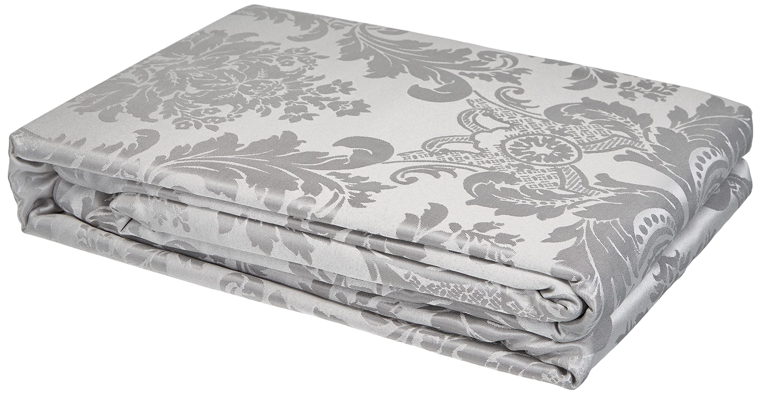 Catherine Lansfield Damask Jacquard Super King Duvet Cover Set - Silver