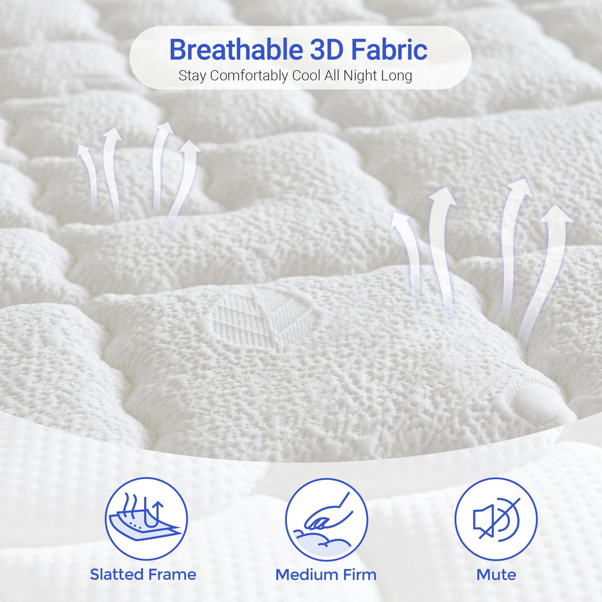 dosleeps Double Mattress 4FT6 | 10" Memory Foam & Pocket Sprung | 9-Zone Orthopedic Support, Breathable Cover