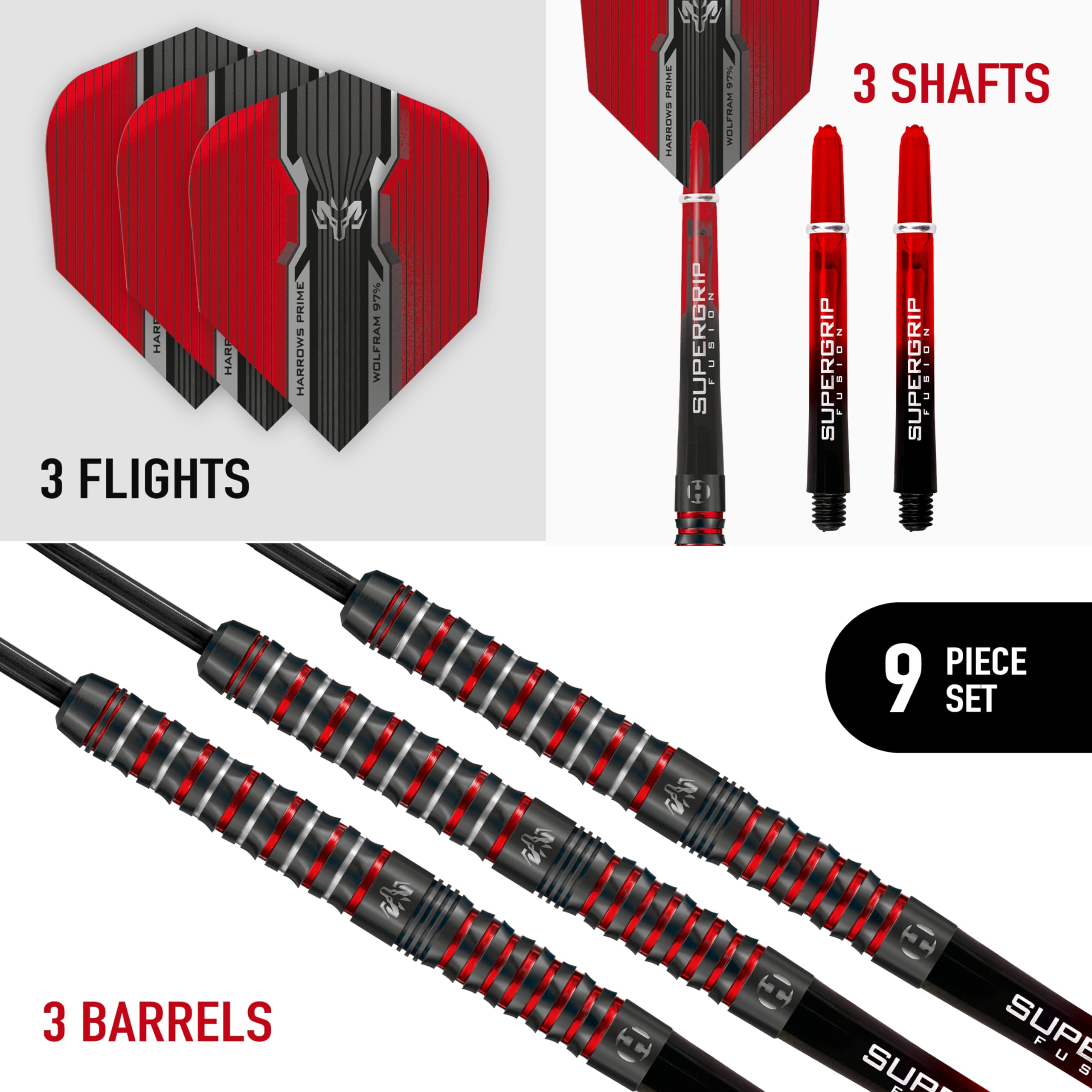Harrows Wolfram Infinity 97% Tungsten Steel Tip Darts Set – 23g