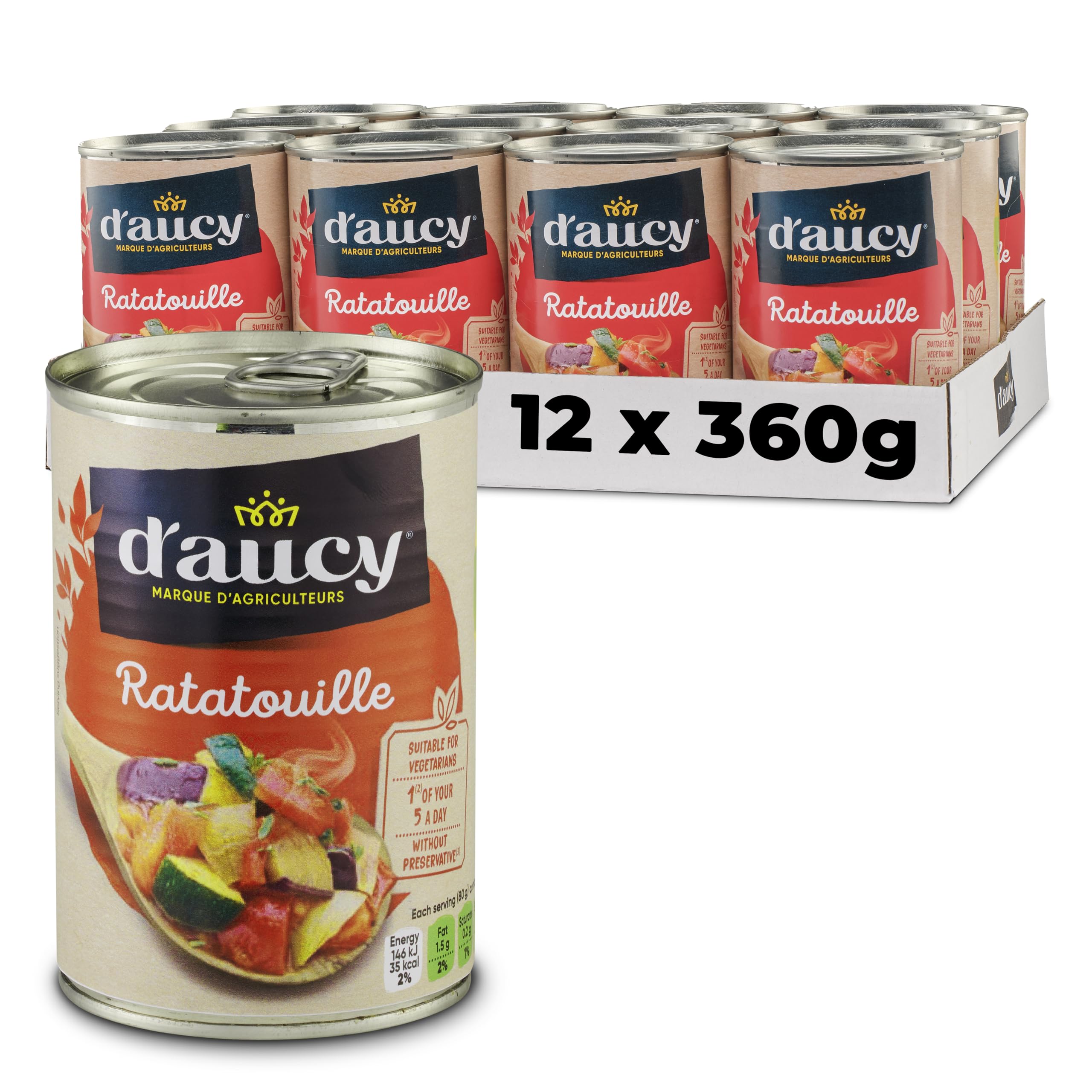 D'aucy Ratatouille - Canned French Vegetables - 360g (Pack of 12)