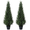 CROSOFMI 125cm Artificial Cedar Tree - Large Faux Outdoor Plants (2 Pack)