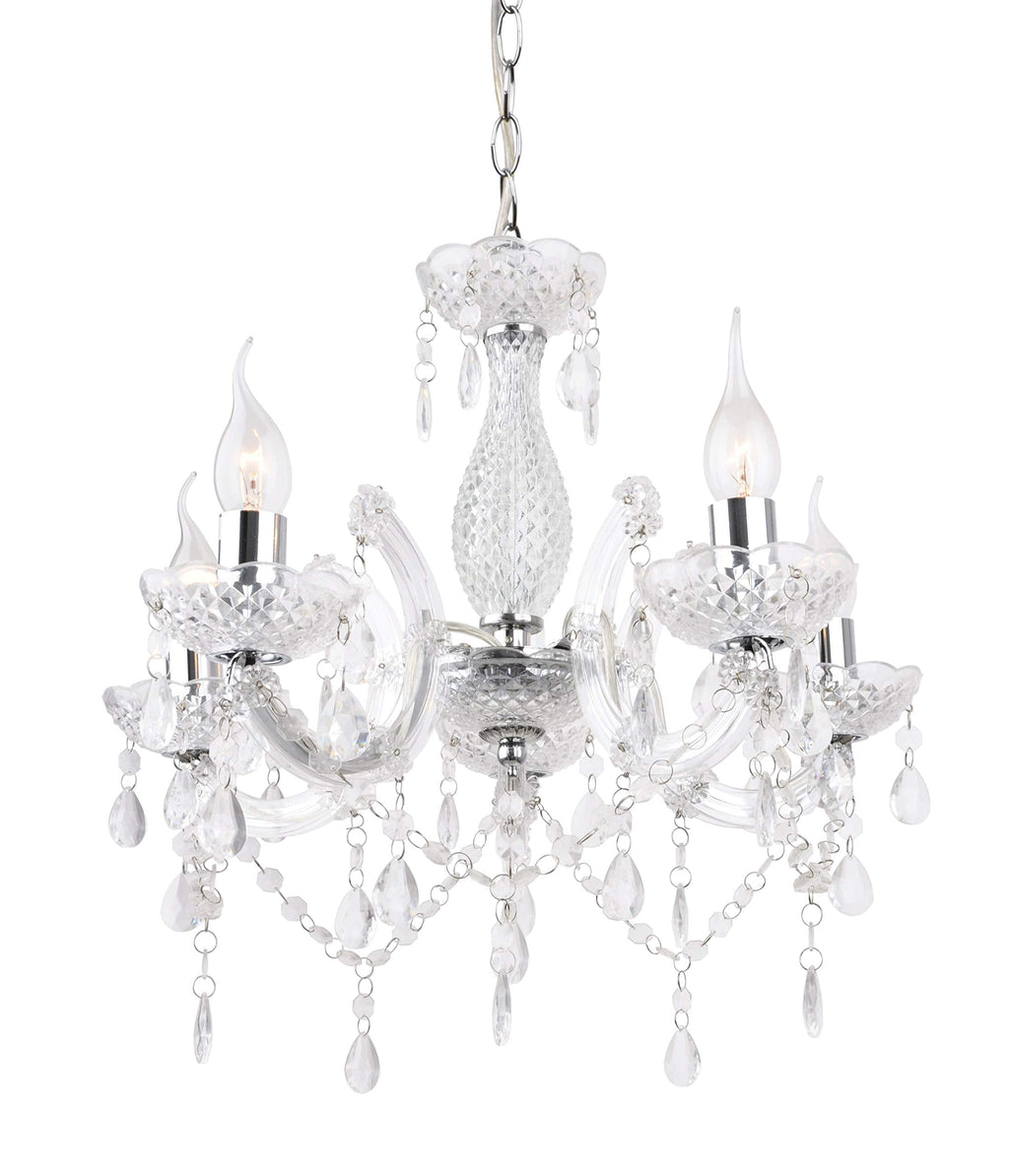 Jolof Store 5-Light Chrome Chandelier | Smoked Acrylic Pendant Light