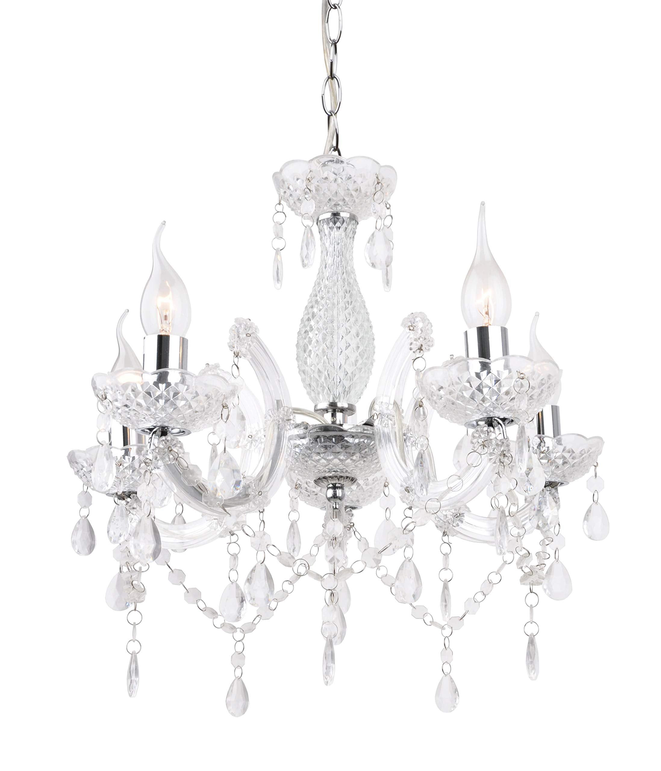 Jolof Store 5-Light Chrome Chandelier | Smoked Acrylic Pendant Light