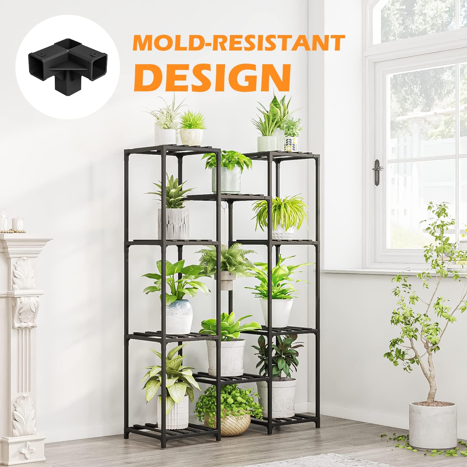 Bamworld Bamboo Plant Stand – 10 Tier Large Hanging Flower Shelf Rack
