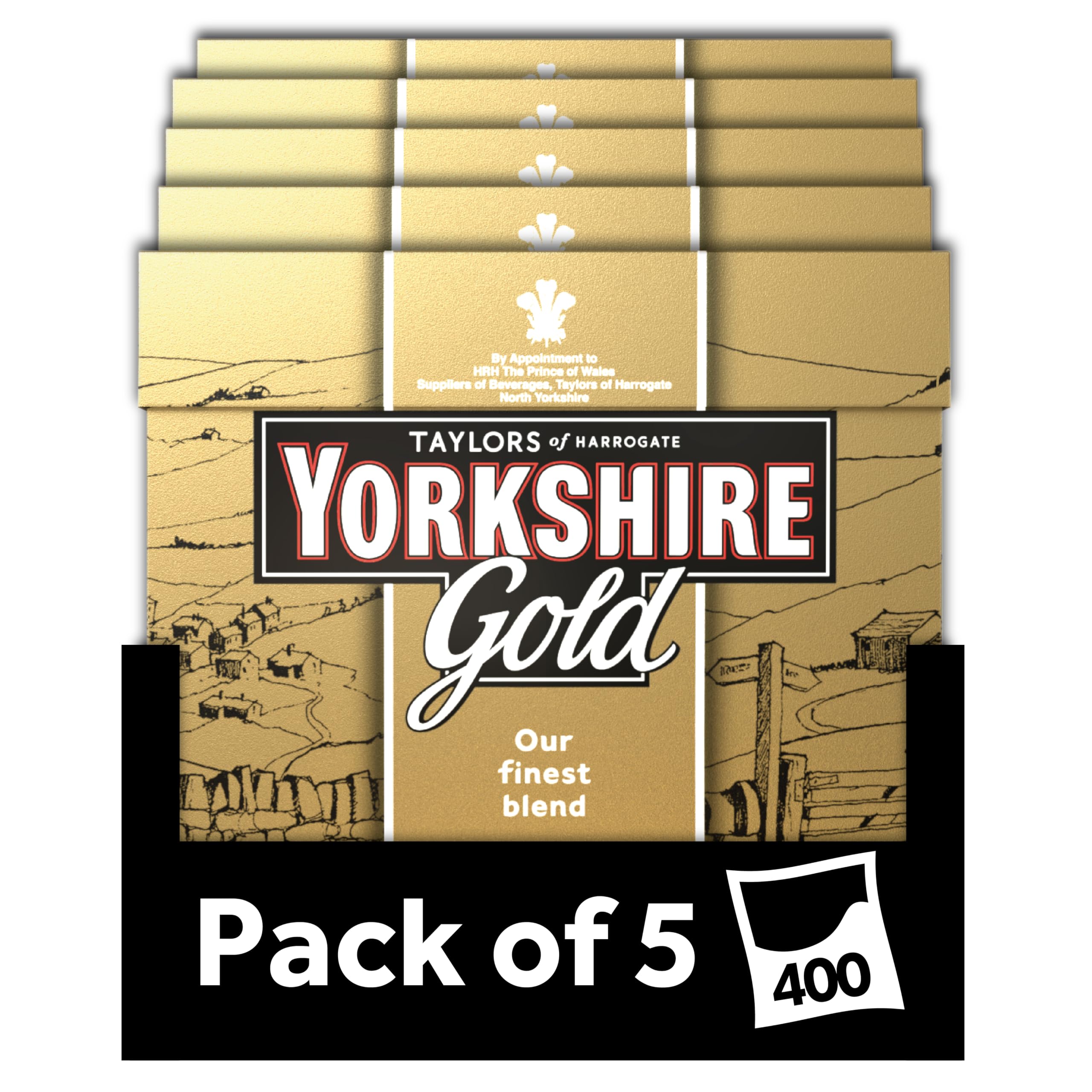 Yorkshire Tea Gold – Premium Black Tea Bags, 400 Count (Pack of 5)