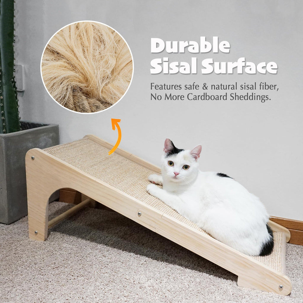 PETKARAY Sisal Cat Scratcher Ramp | 27" L-Shape Wall Furniture Protector