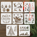 8Pcs Christmas Stencils | 12x12 Reusable Plastic Craft Templates