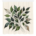 Abakuhaus Boho Shower Curtain | Waterproof Fabric Jungle Leaves – 175x200cm