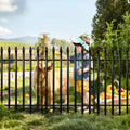 Thealyn Metal Garden Fence – 5 Panels No-Dig Decorative Dog Fence, Black