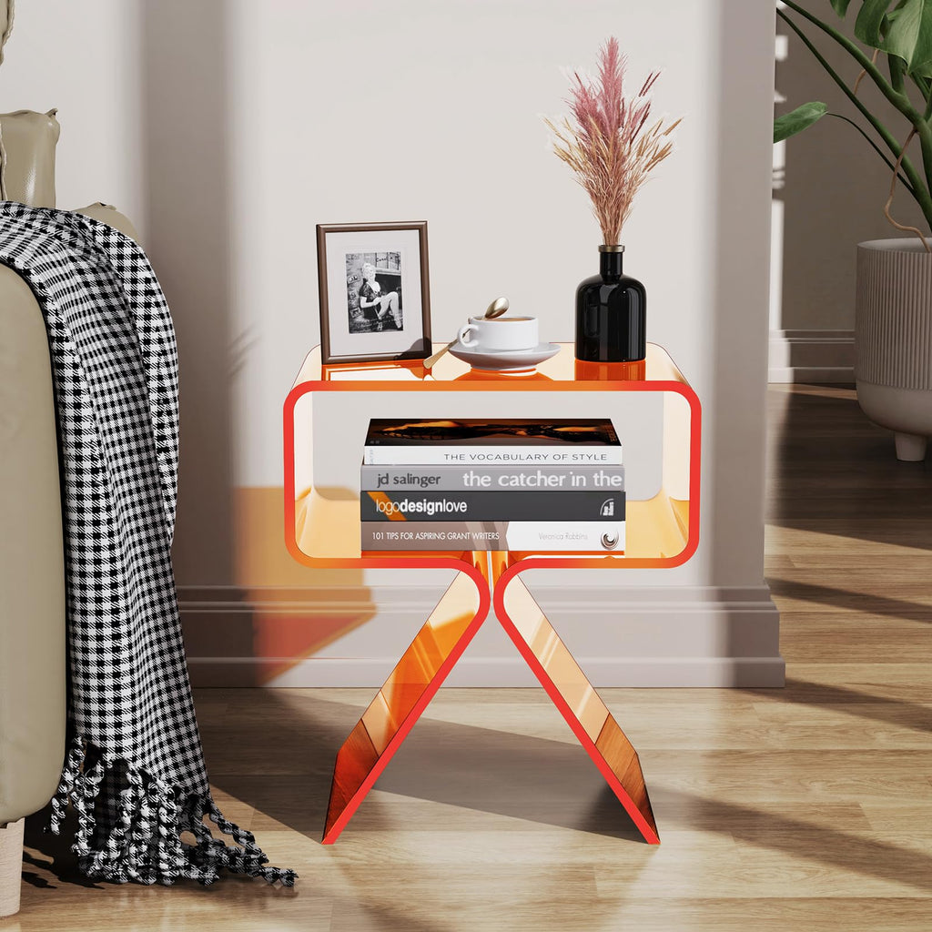 solaround Acrylic Side Table, No Assembly, 39 x 30 x 45 cm, Orange - image 5