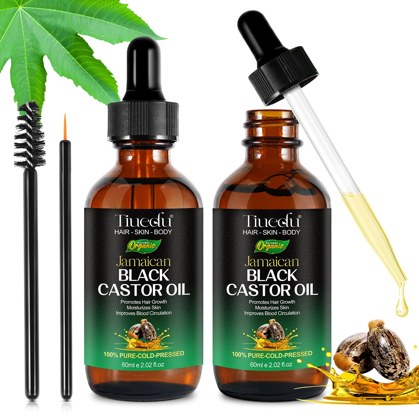 Jolof Store Jamaican Black Castor Oil 2-Pack | Organic Hair Growth Serum