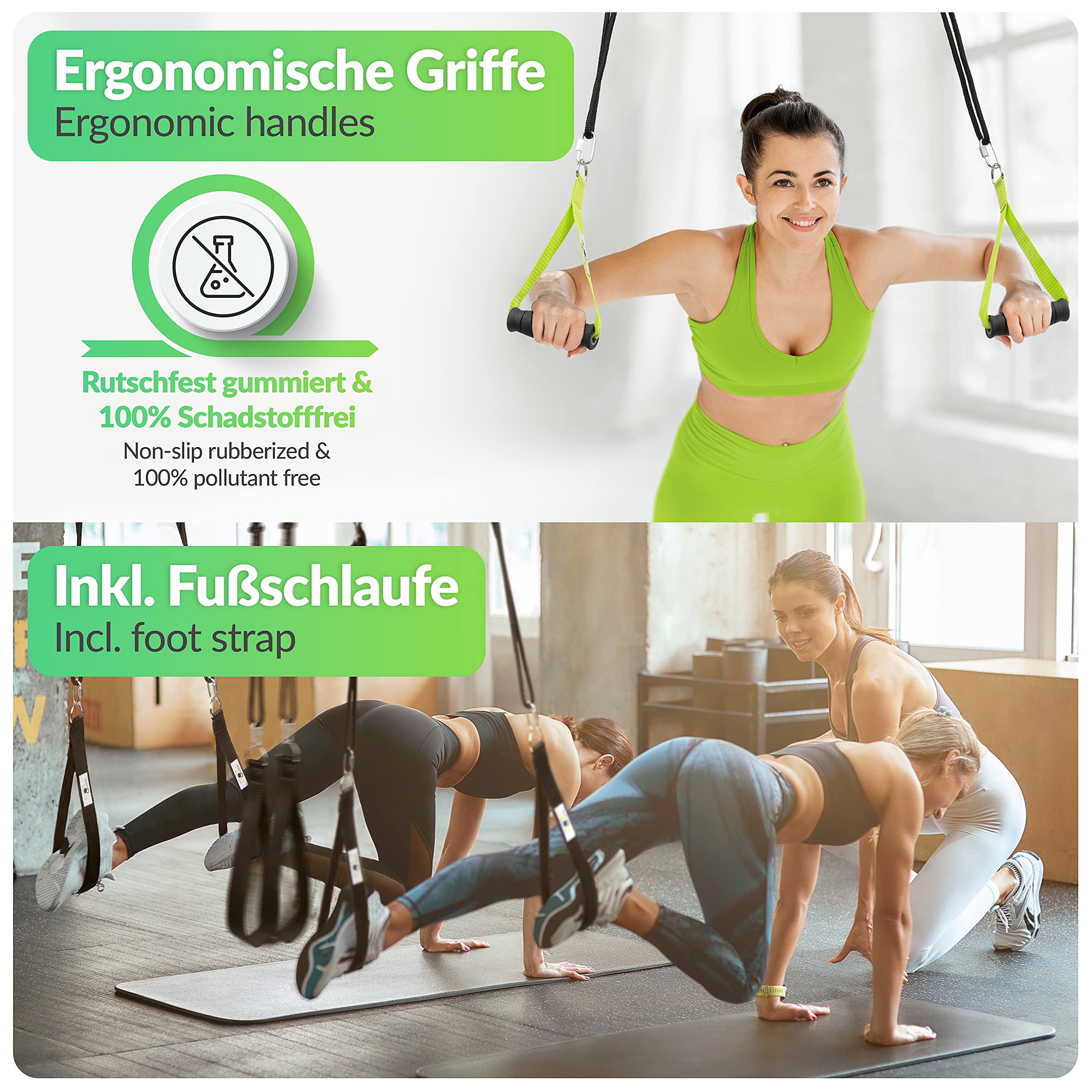 BodyCROSS Sling Trainer – Handmade Suspension System with Door Anchor