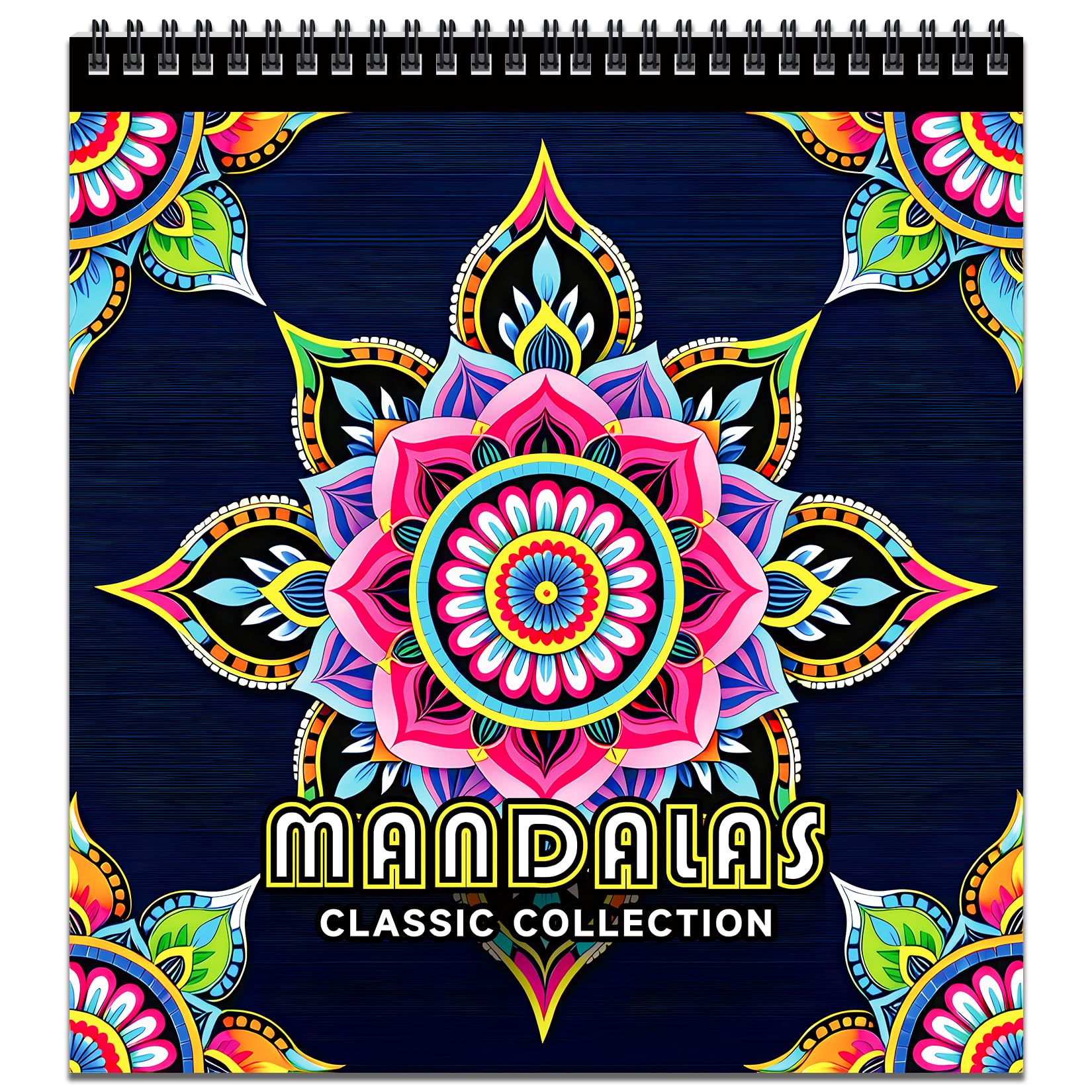 FUN LAVIE Mandala Adult Colouring Book – Spiral Bound Stress Relief Book