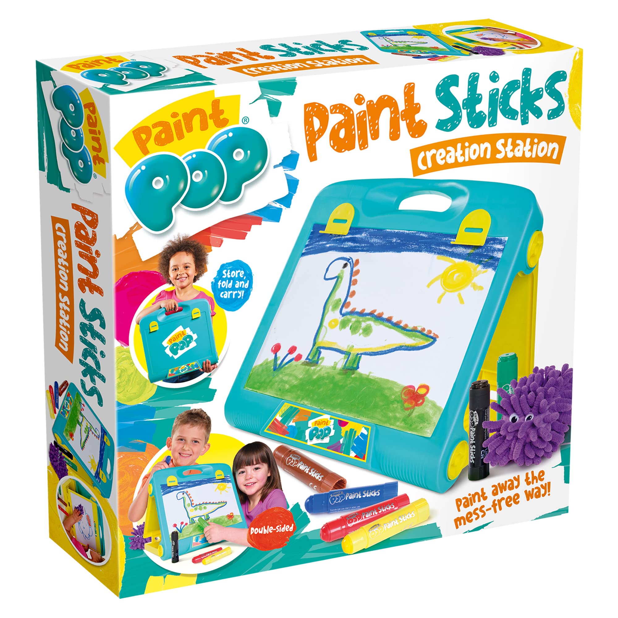 Paint Pop Creation Station: Portable Double-Sided Kids Tabletop Easel