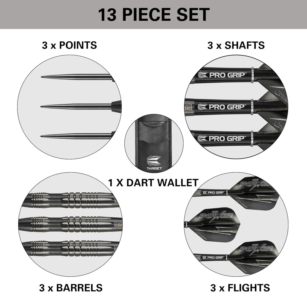 Target Phil Taylor Power 8-Zero 3 Steel Tip Darts | 80% Tungsten 24g