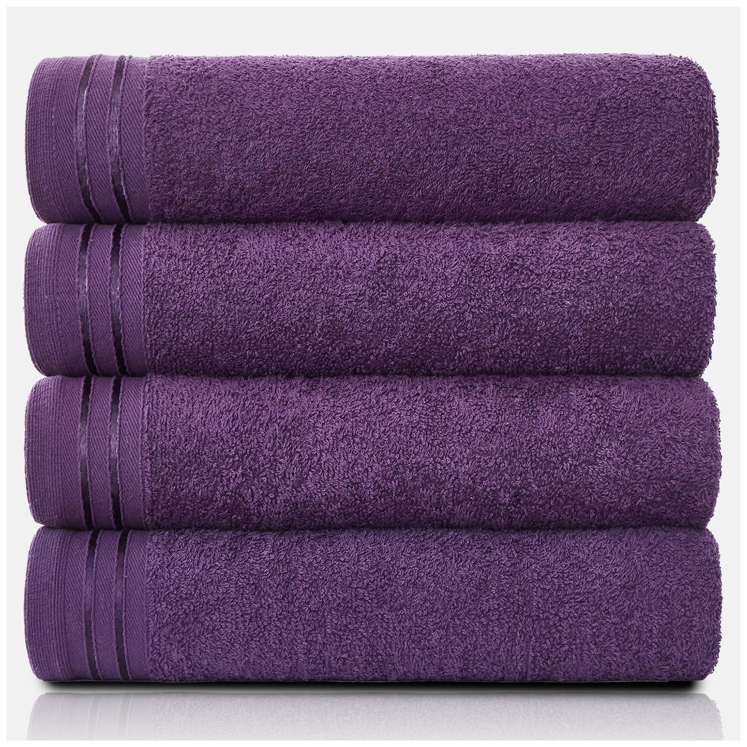 GC Gaveno Cavailia Egyptian Cotton Bath Sheets - 4 Pack Purple Towels