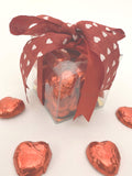 30 Red Foil Heart Chocolates – Handmade Milk Chocolate Gift