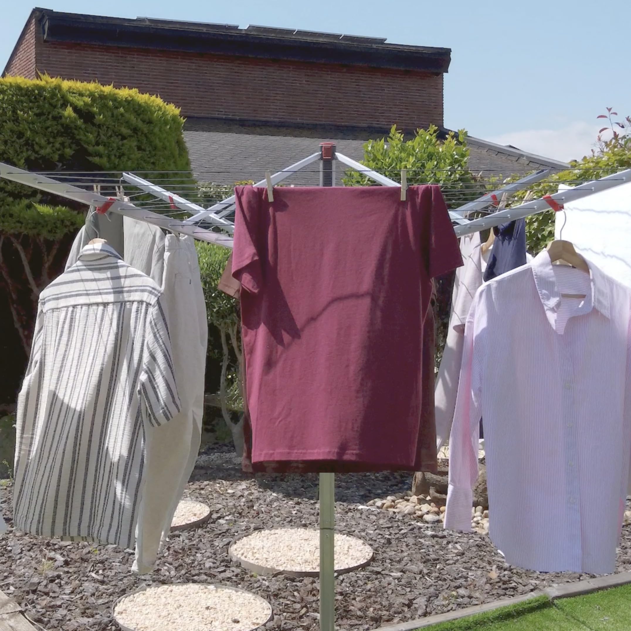Vileda Sun-Lift 40m Rotary Washing Line – 4 Arm Aluminum Airer