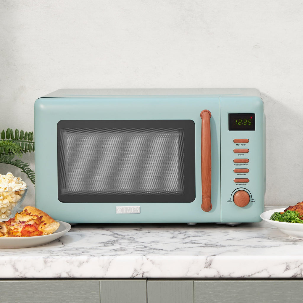 Haden Dorchester 20L Digital Microwave – 800W Green & Wood Effect