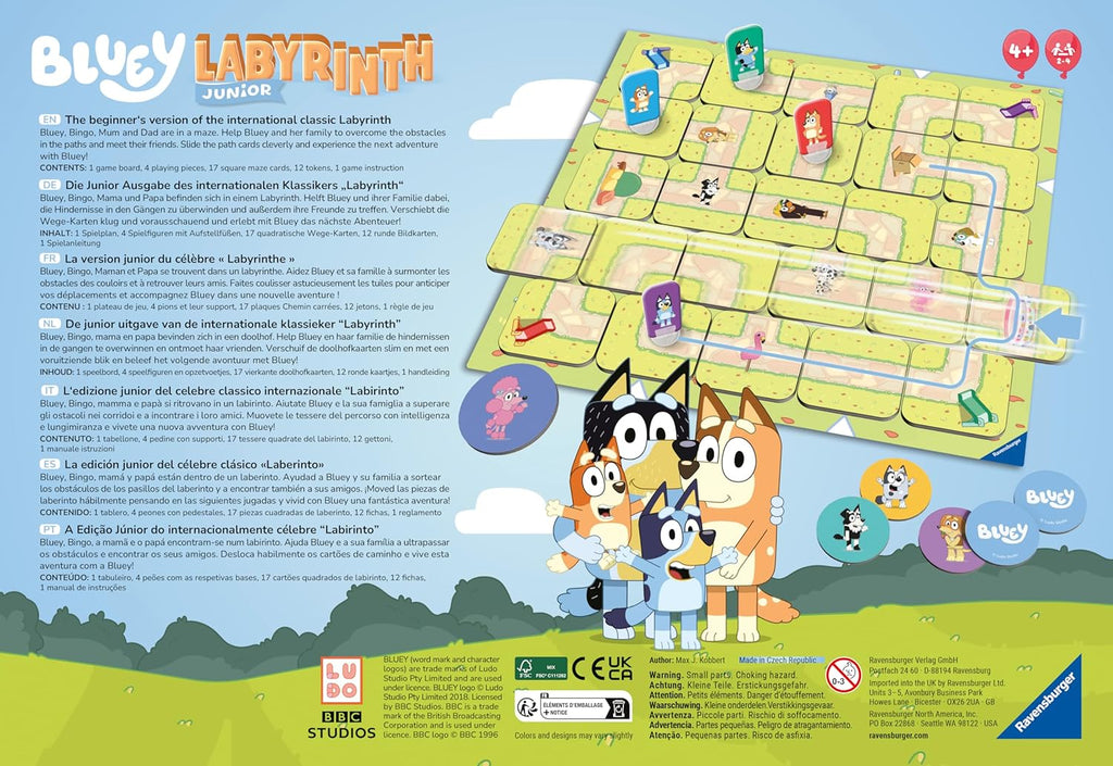 Ravensburger Bluey Labyrinth Junior Family Board Game for Kids