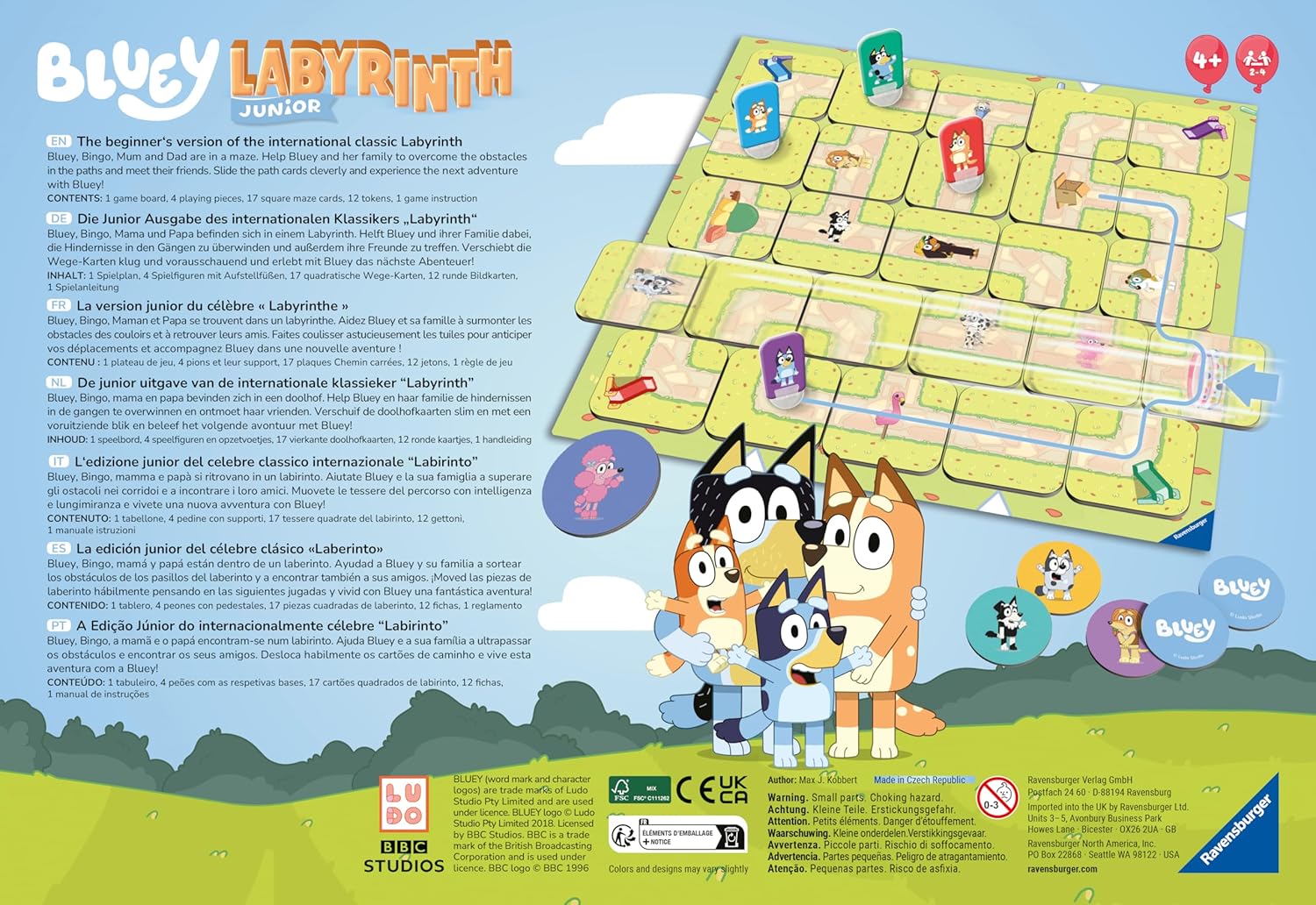 Ravensburger Bluey Labyrinth Junior Family Board Game for Kids
