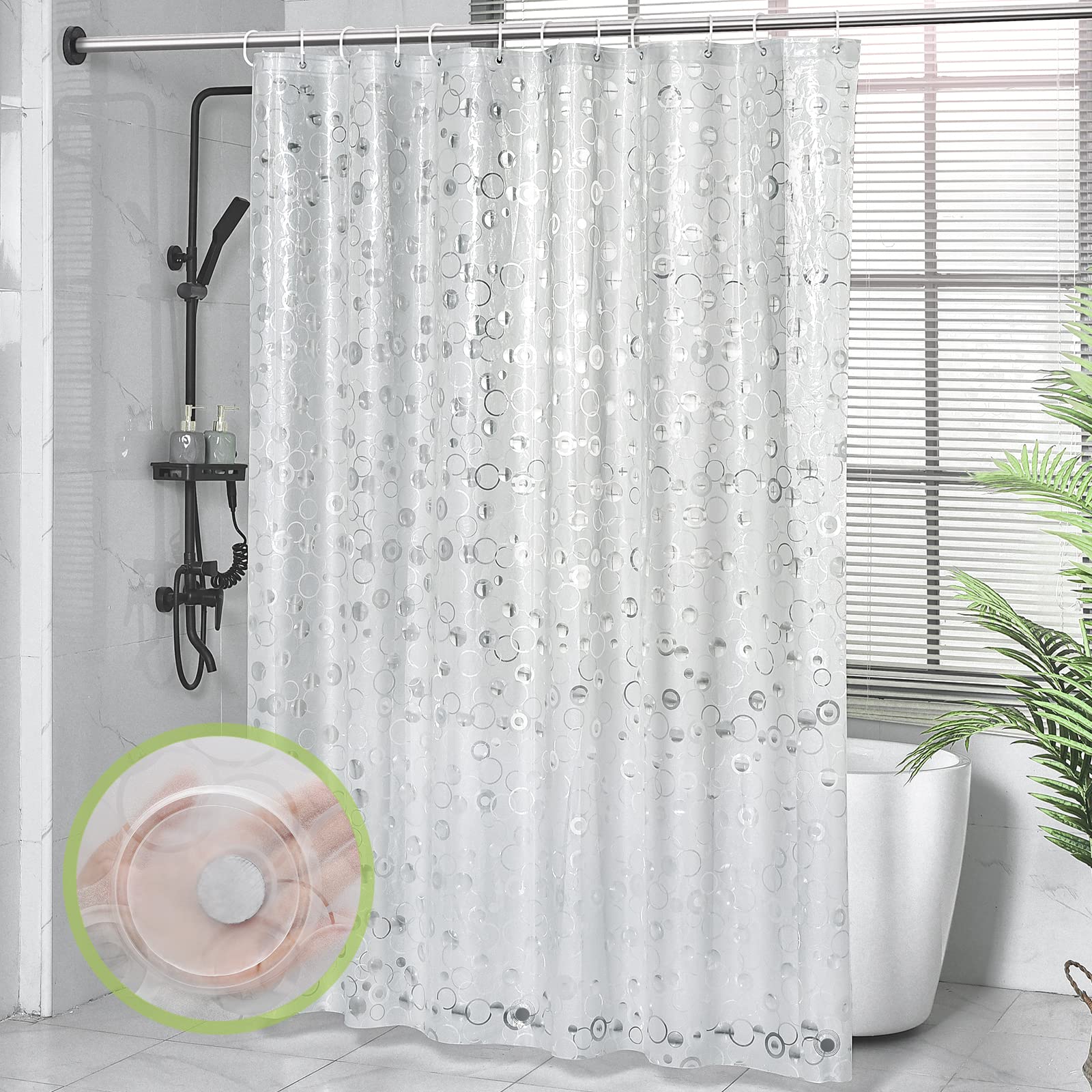 OTraki EVA Shower Curtain | 180x200cm Waterproof Frosted Liner