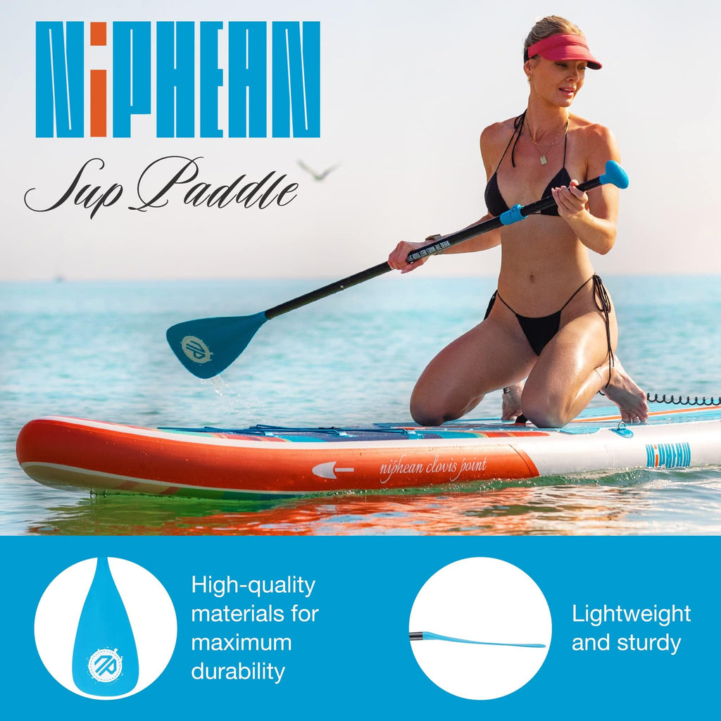 Niphean 4-Piece Adjustable SUP & Kayak Paddle - Floating Aluminum Oar