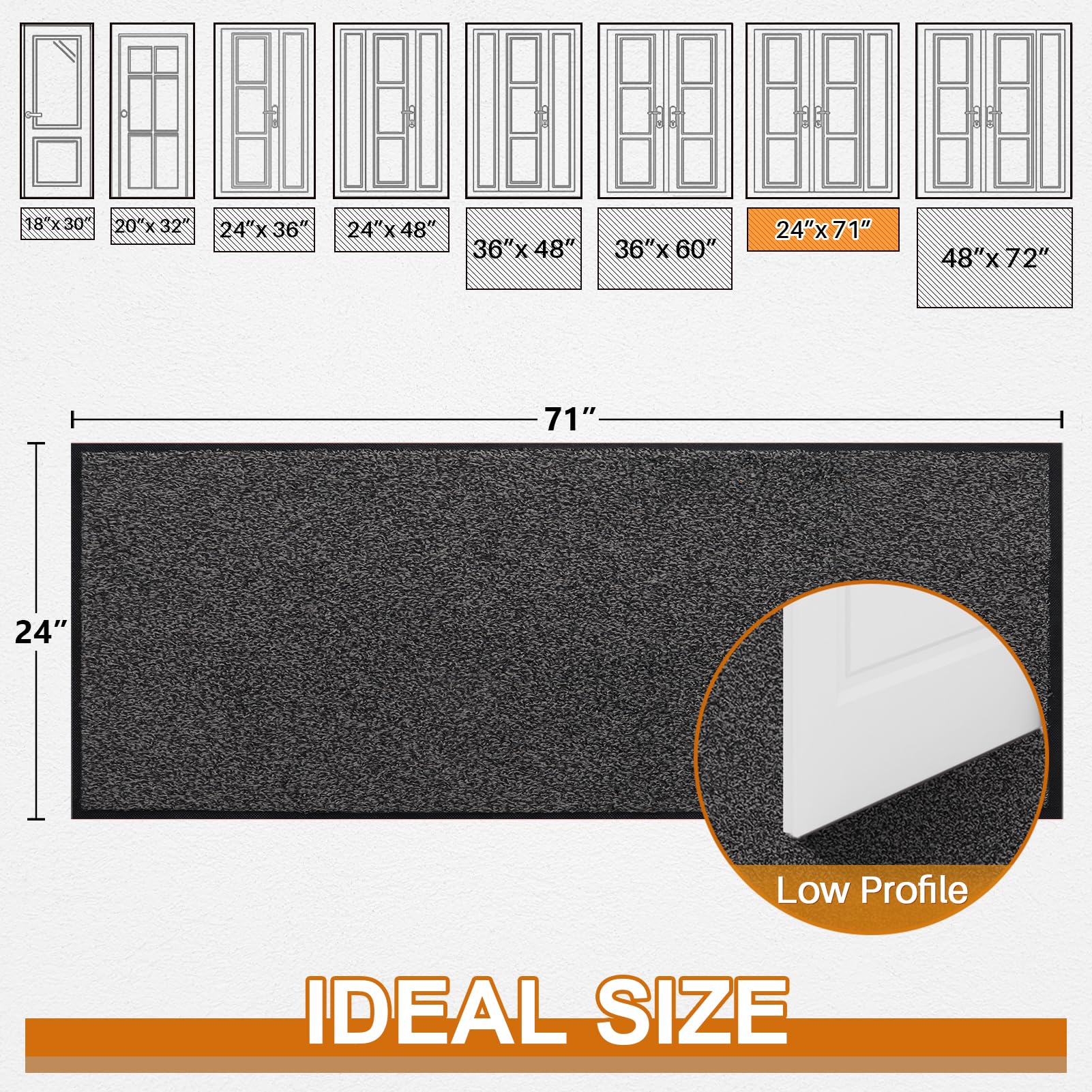 Mibao Heavy Duty Door Mat – 58x180cm Non-Slip Washable Entrance Rug