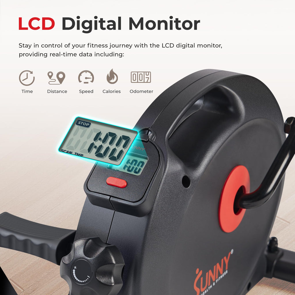 Sunny Health & Fitness Smart Under Desk Pedal Exerciser – Bluetooth