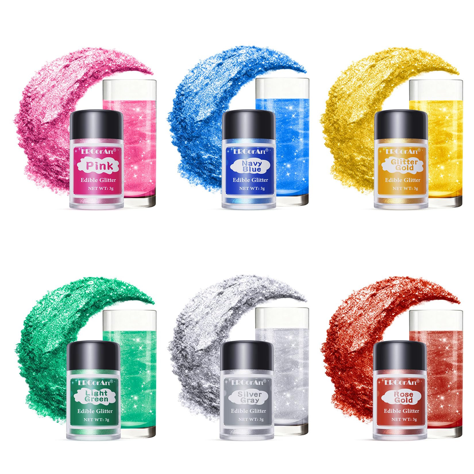 Edible Glitter & Gel Food Colouring Set for Drinks – Vegan