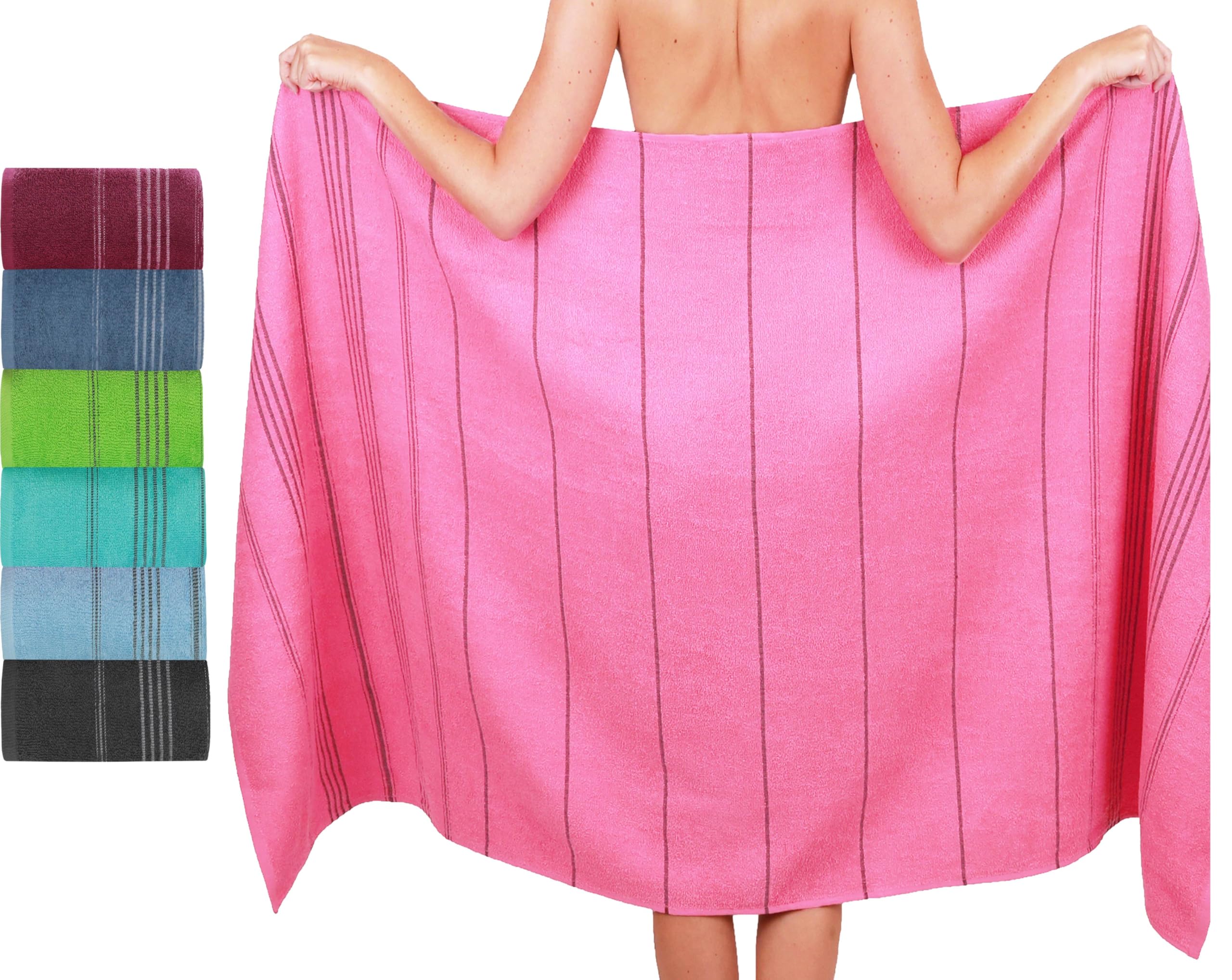 Betz XXL Bath Towel – 100% Cotton Large Beach & Sauna Towel – Pink