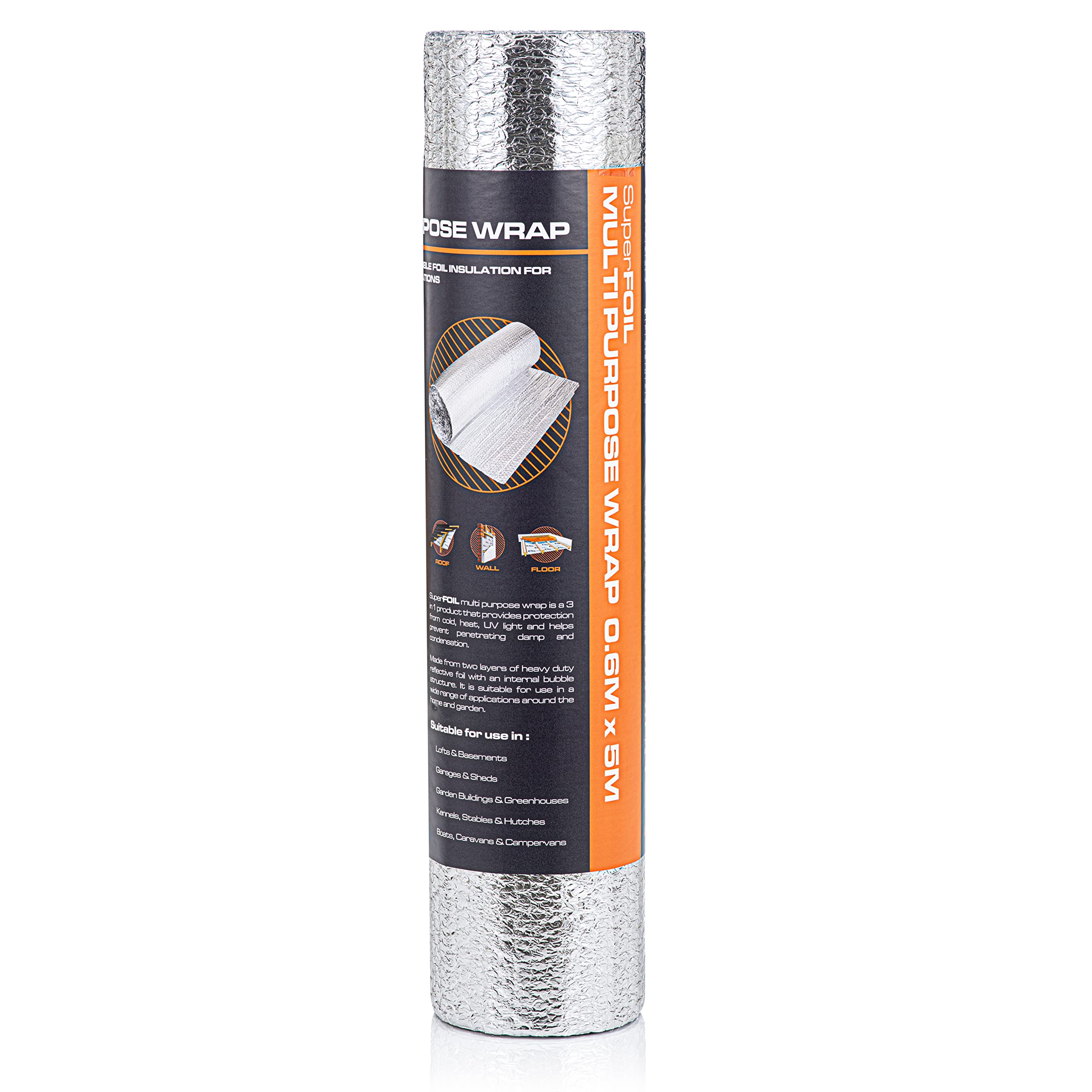 SuperFOIL 3-in-1 Bubble Foil Insulation Roll - 0.6m x 5m Thermal Barrier